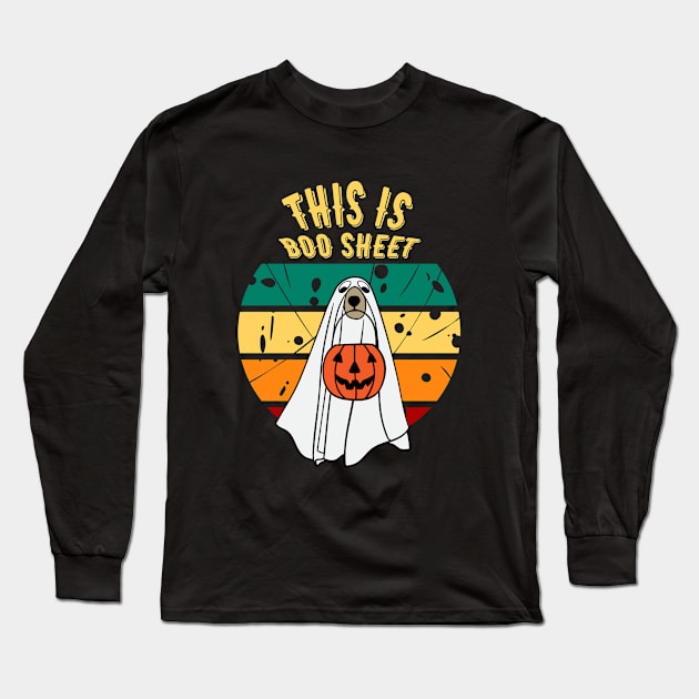 This Is Boo Sheet Dog Long Sleeve T-Shirt by Myartstor 